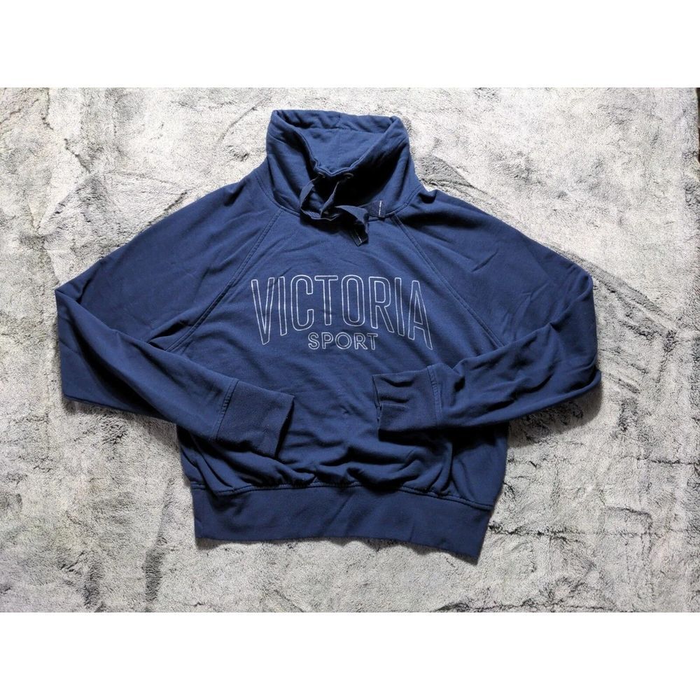 Victoria Sport Mock Neck Pullover Sweater Women's Size Medium Blue